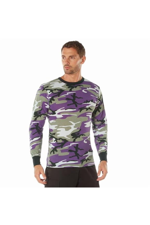 Long Sleeve Color Camo T-Shirt,Ultra Violet Camo