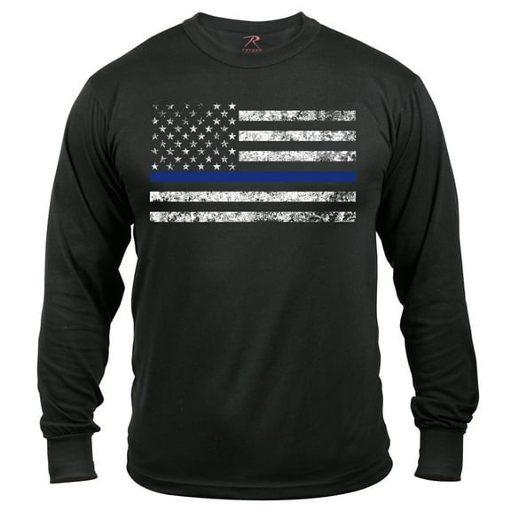 Rothco Long Sleeve Thin Blue Line T-Shirt,2XL