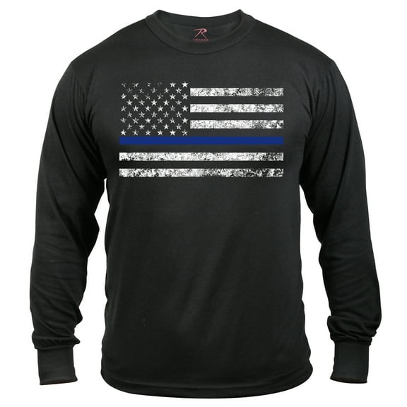 Rothco Long Sleeve Thin Blue Line T-Shirt,S