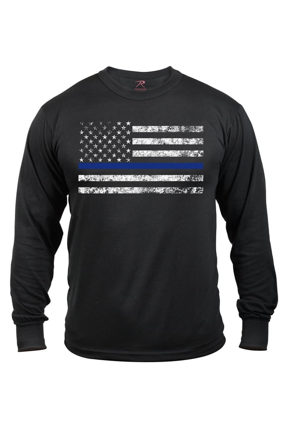 Long Sleeve Thin Blue Line T-Shirt,S