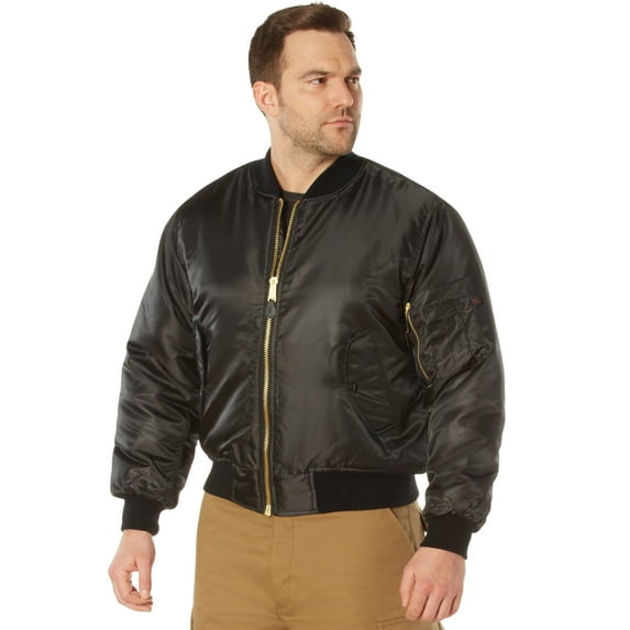 Rothco MA-1 Flight Jacket - Mens, Black, Large, 7324-Black-L