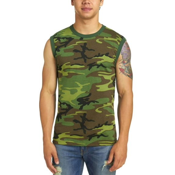 Rothco Men's Camouflage Muscle T-Shirt, Camo, Large