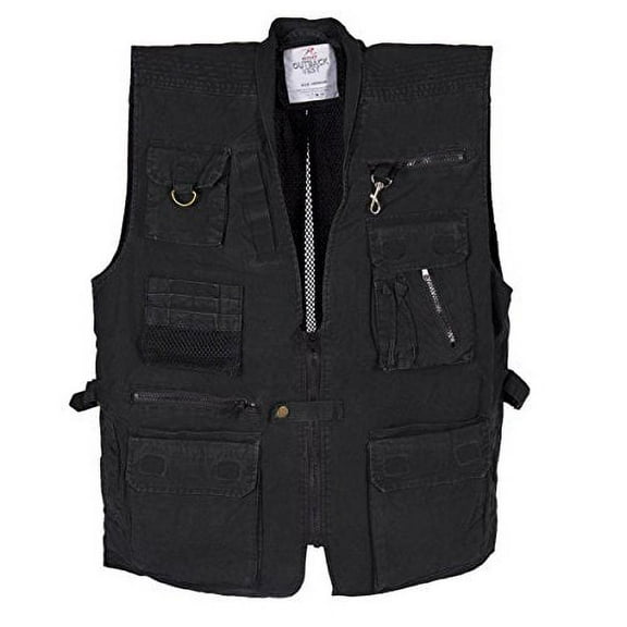 (Price/EA)Rothco 7564 Deluxe Safari Outback Vest-Black-S