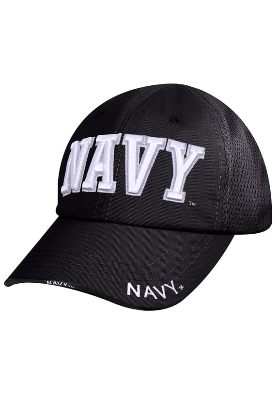 17702 Navy Mesh Back Tactical Cap, Black