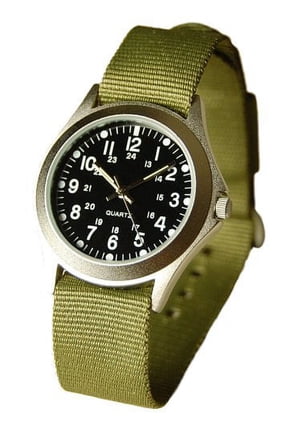 Military Style Quartz Watch, Olive Drab