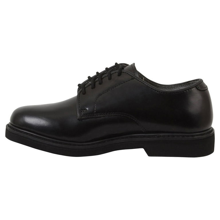 Rothco Military Uniform Soft Sole Oxford Leather Shoes - Black, 4 Regular