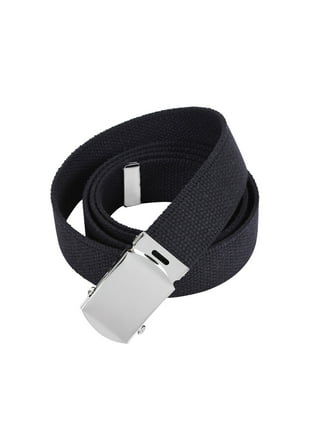 USN Black Belt, Silver Brushed Stainless Closed Face Buckle