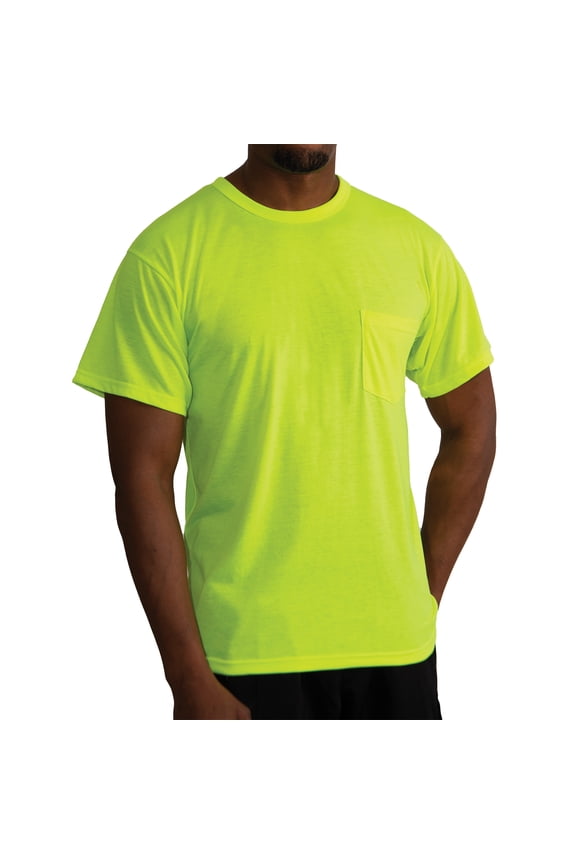 Moisture Wicking Pocket T-Shirt - Safety Green