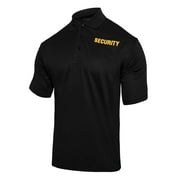 Rothco Moisture Wicking Security Polo Shirt,Black W/ Gold Lettering, M
