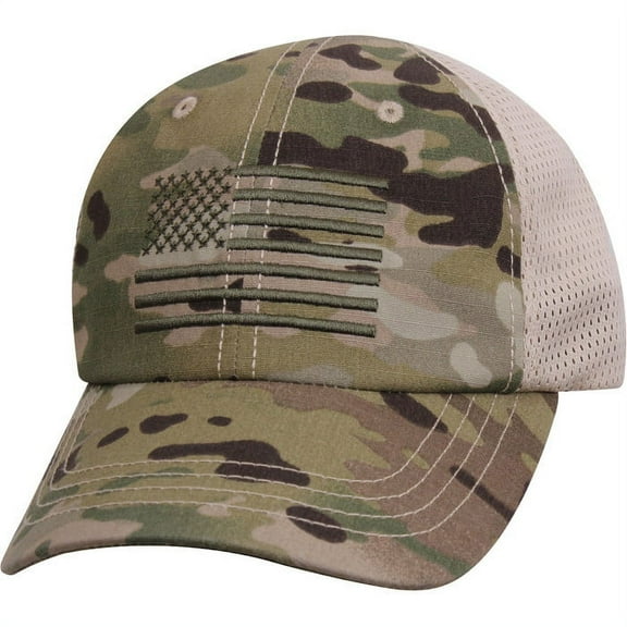 Rothco Multicam Tactical Mesh Back Cap with Embroidered US Flag