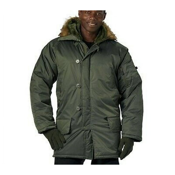 Rothco 10916 Men N-3B Parka Military Jacket, Sage Green - Medium