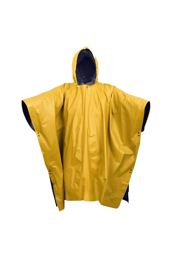 2403 Reversible PVC Poncho, Blue - One Size