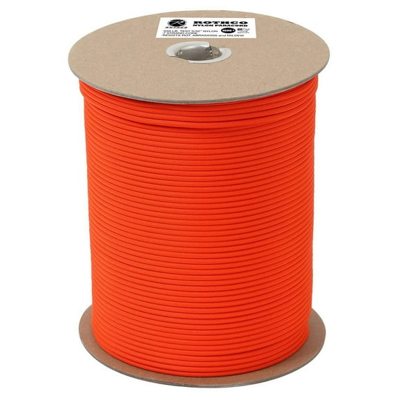 Rothco Nylon Paracord 550lb 1000 Ft Spool - Safety Orange