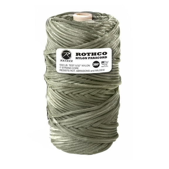 Rothco Nylon Paracord 550lb 300 Ft Tube, Olive Drab, -OliveDrab