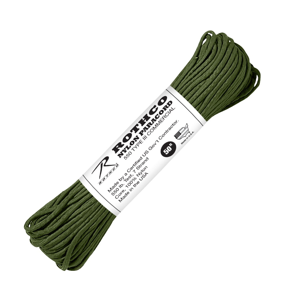 Cordelette paracorde 550 3 mm EDCX Nylon Paracord vert armée