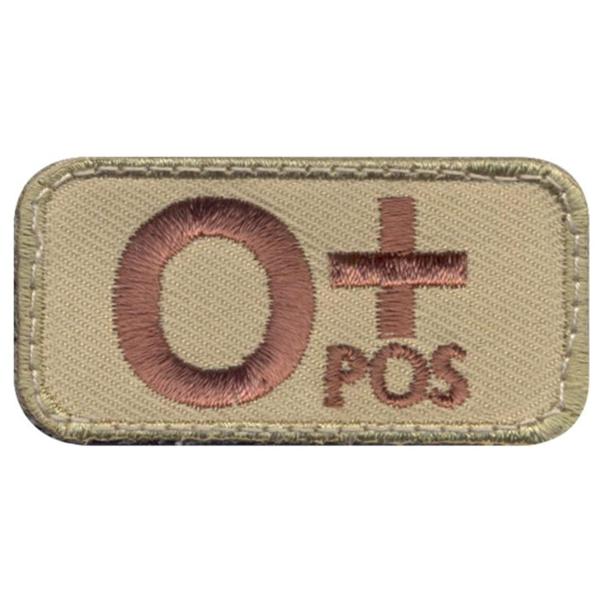 Tactical Blood Type Patches Type O Positive 2x1 (RED) HOOK PATCH BY  MILTACUSA