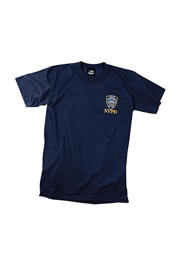 7221 Men Officially Licensed NYPD Emblem Short Sleeve T-Shirt, Navy Blue - Small