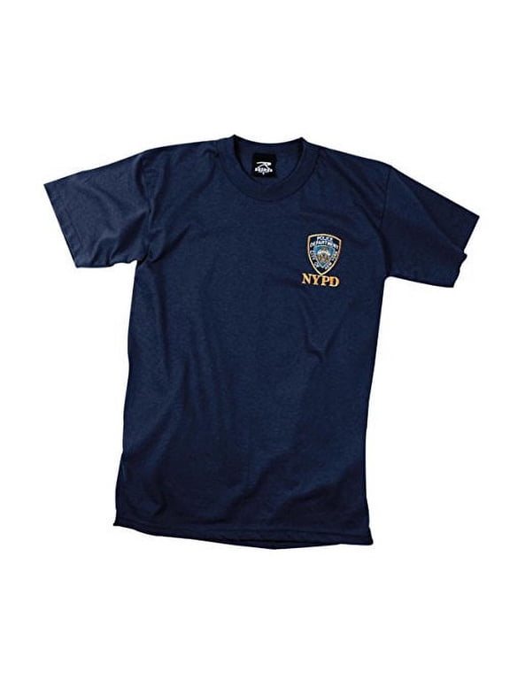 7221 Men Officially Licensed NYPD Emblem Short Sleeve T-Shirt, Navy Blue - Small