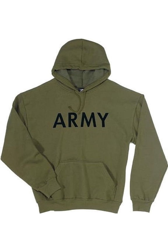 Rothco 10636 Army PT Pullover Long Sleeve Hooded Sweatshirt, Olive Drab - Medium