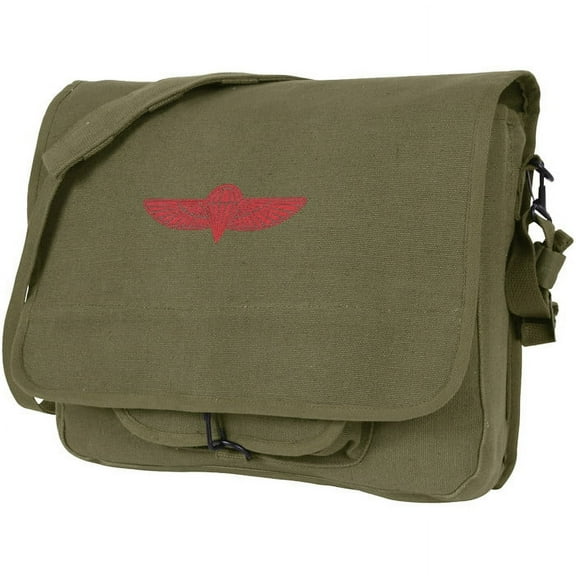 Rothco 9327 Canvas Paratrooper Messenger Bag, Olive Drab