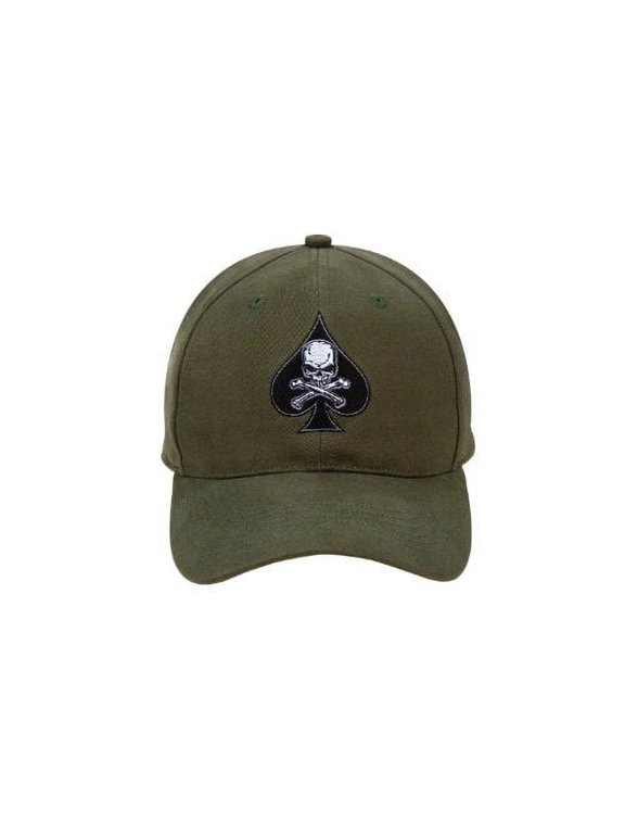 11449 Black Ink Death Spade Low Profile Insignia Cap, Olive Drab