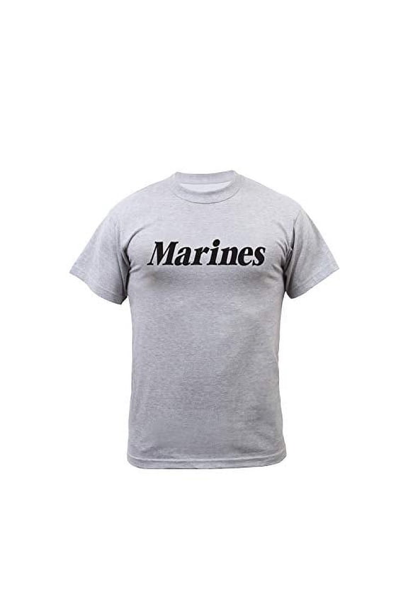 Rothco 5986 Men Gray Marines Physical Training Short Sleeve T-Shirt - Large