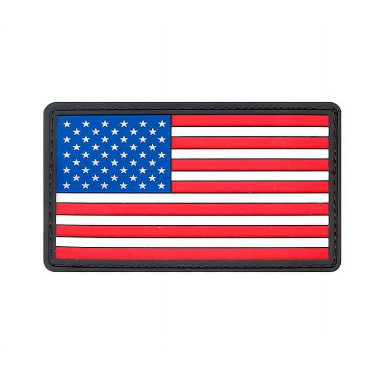 American Flag Patch - 3-1/2 x 2-1/8 Left Shoulder White Border