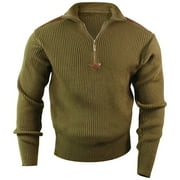 Rothco Quarter Zip Acrylic Commando Sweater - Olive Drab, Large