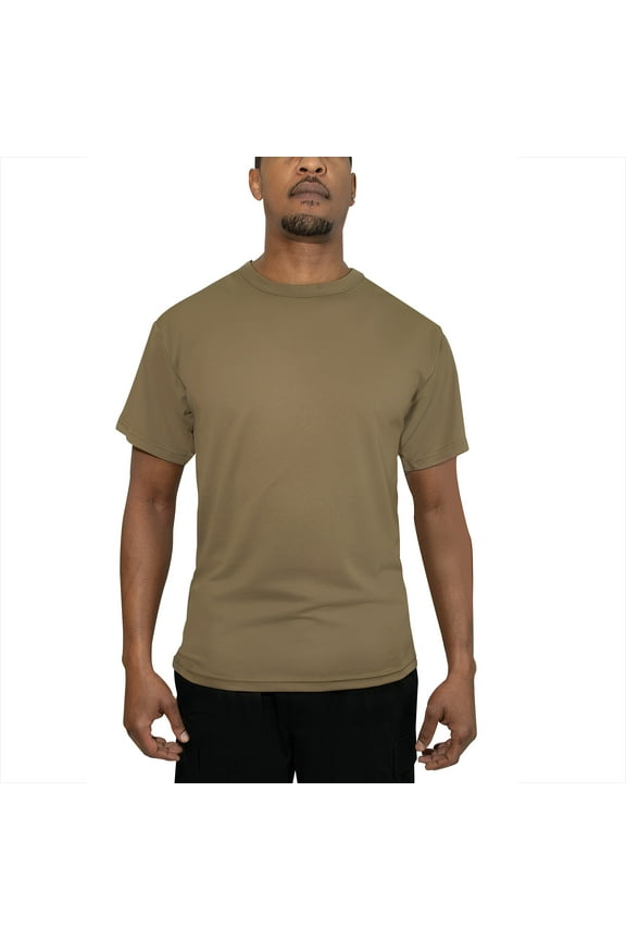 Quick Dry Moisture Wicking T-Shirt, Brown, XL