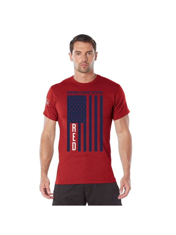 R.E.D. (Remember Everyone Deployed) T-Shirt with Solid Blue Flag