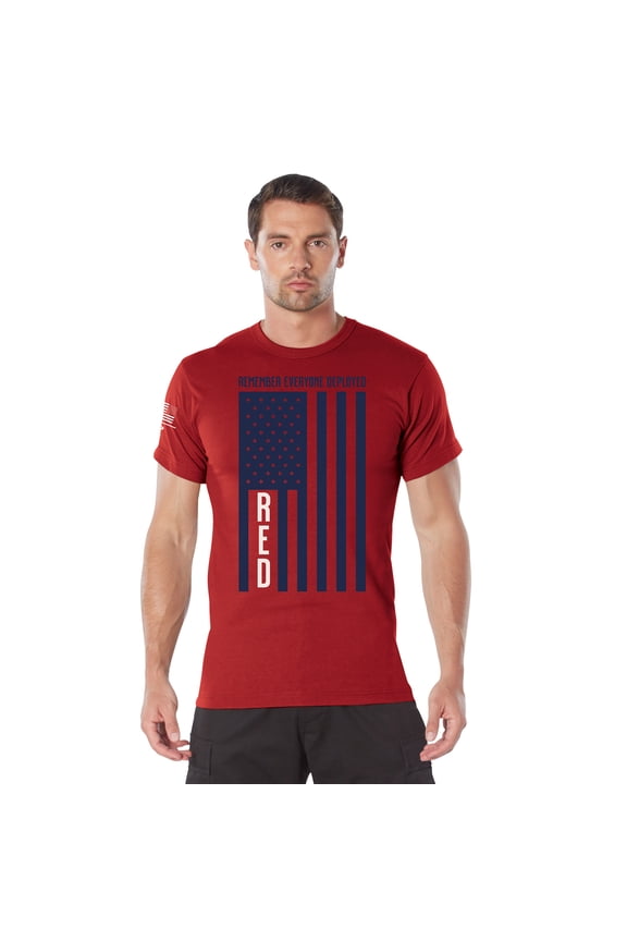 R.E.D. (Remember Everyone Deployed) T-Shirt with Solid Blue Flag