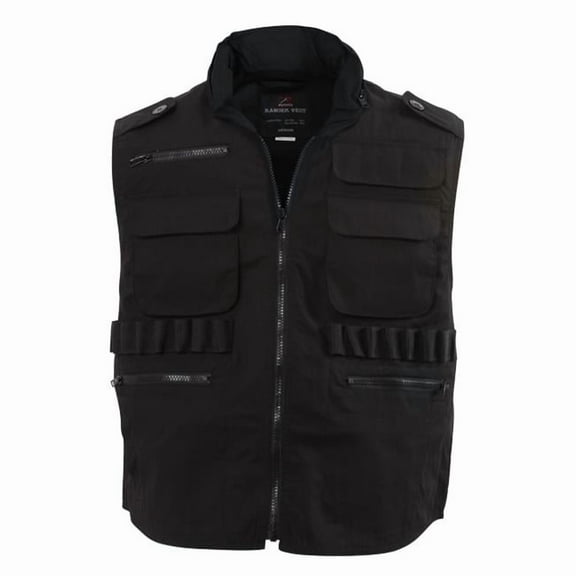 Rothco 8477 Men Ranger Vest, Black - Medium