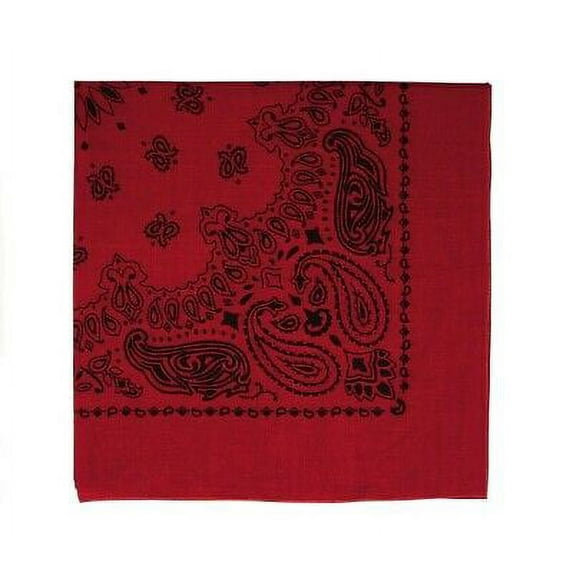 Rothco 2782 22 x 22 in. Trainmen Paisley Bandana, Red & Black