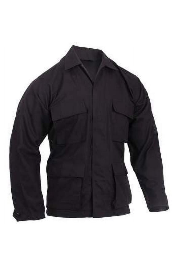 Rip-Stop B.D.U. Shirt (100% Cotton Rip-Stop), Black, M