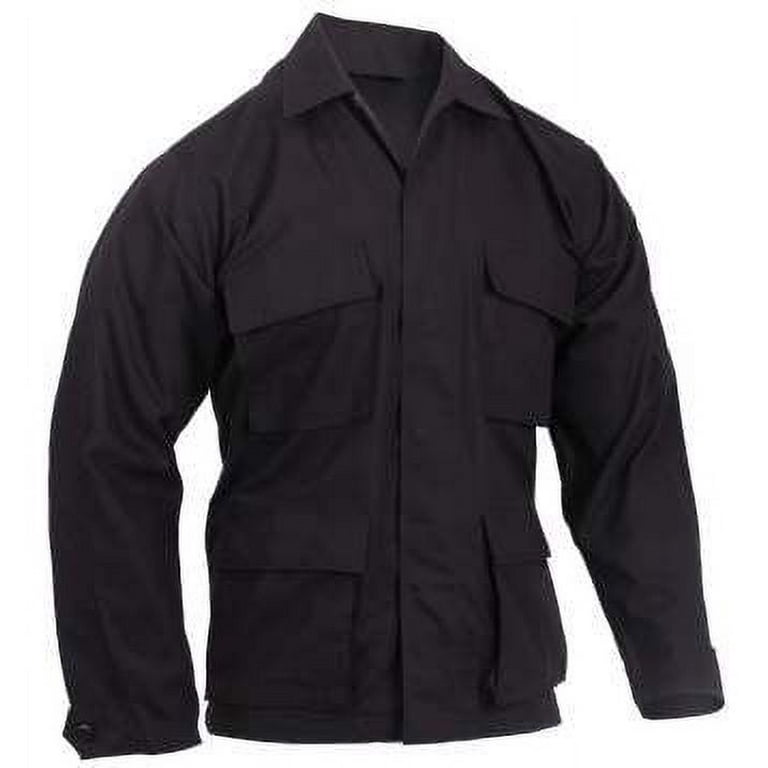 Rothco Rip-Stop B.D.U. Shirt (100% Cotton Rip-Stop), Black, S