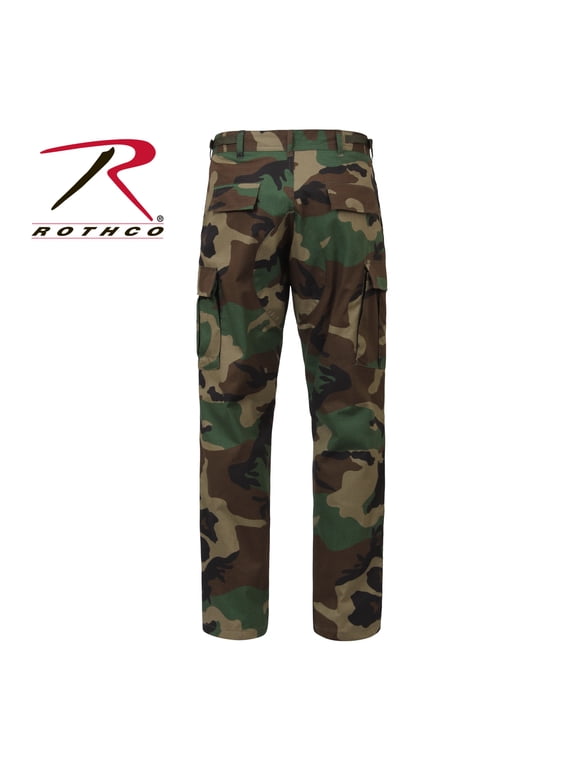 Rip-Stop BDU Pants, Woodland Camo, L - Short (35"-39" Waist)