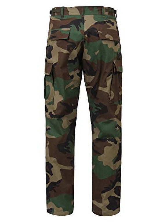 Rip-Stop BDU Pants, Woodland Camo, M - Long (31"-35" Waist)