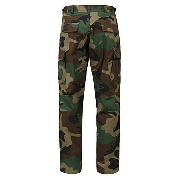 Rothco Rip-Stop BDU Pants, Woodland Camo, S (27"-31" Waist)
