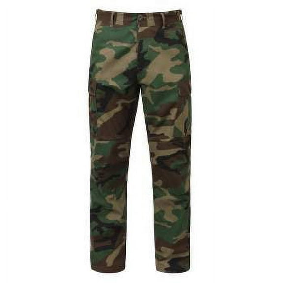 Rothco Rip-Stop BDU Pants, Woodland Camo, XL (39"-43" Waist)