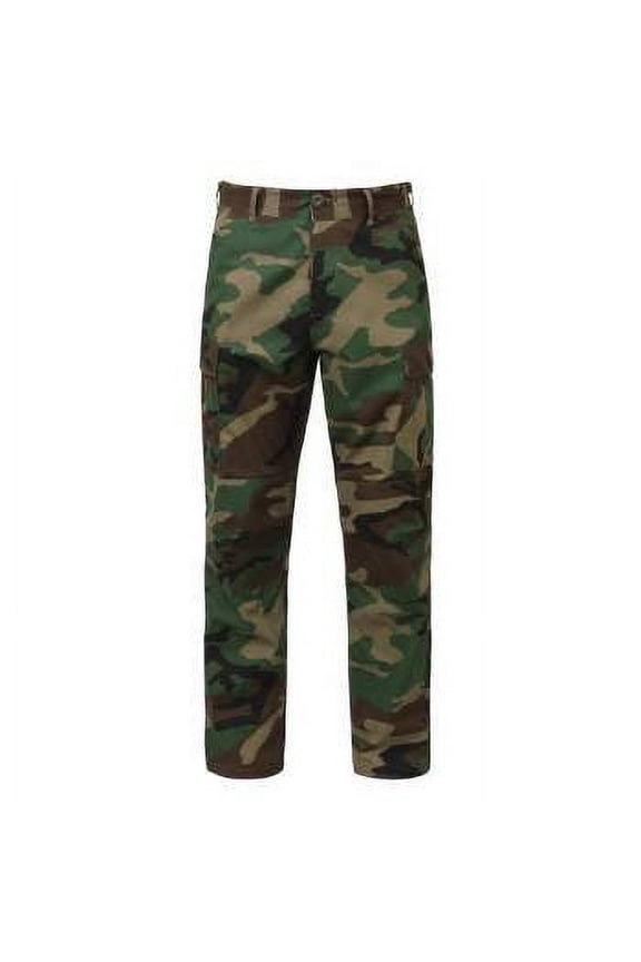 Rip-Stop BDU Pants, Woodland Camo, XL (39"-43" Waist)