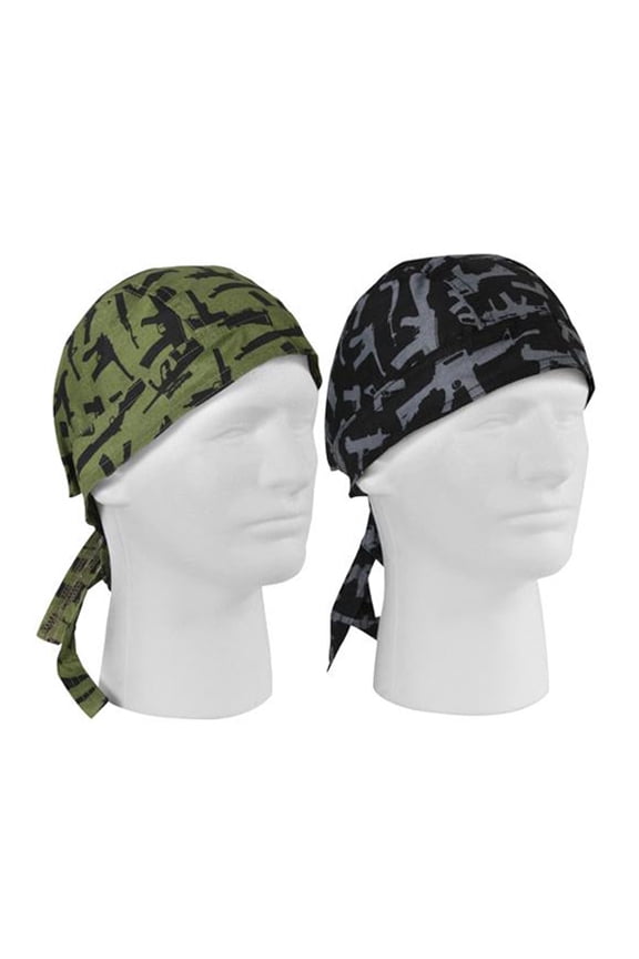 Gun Pattern Headwrap - 5197 - Black