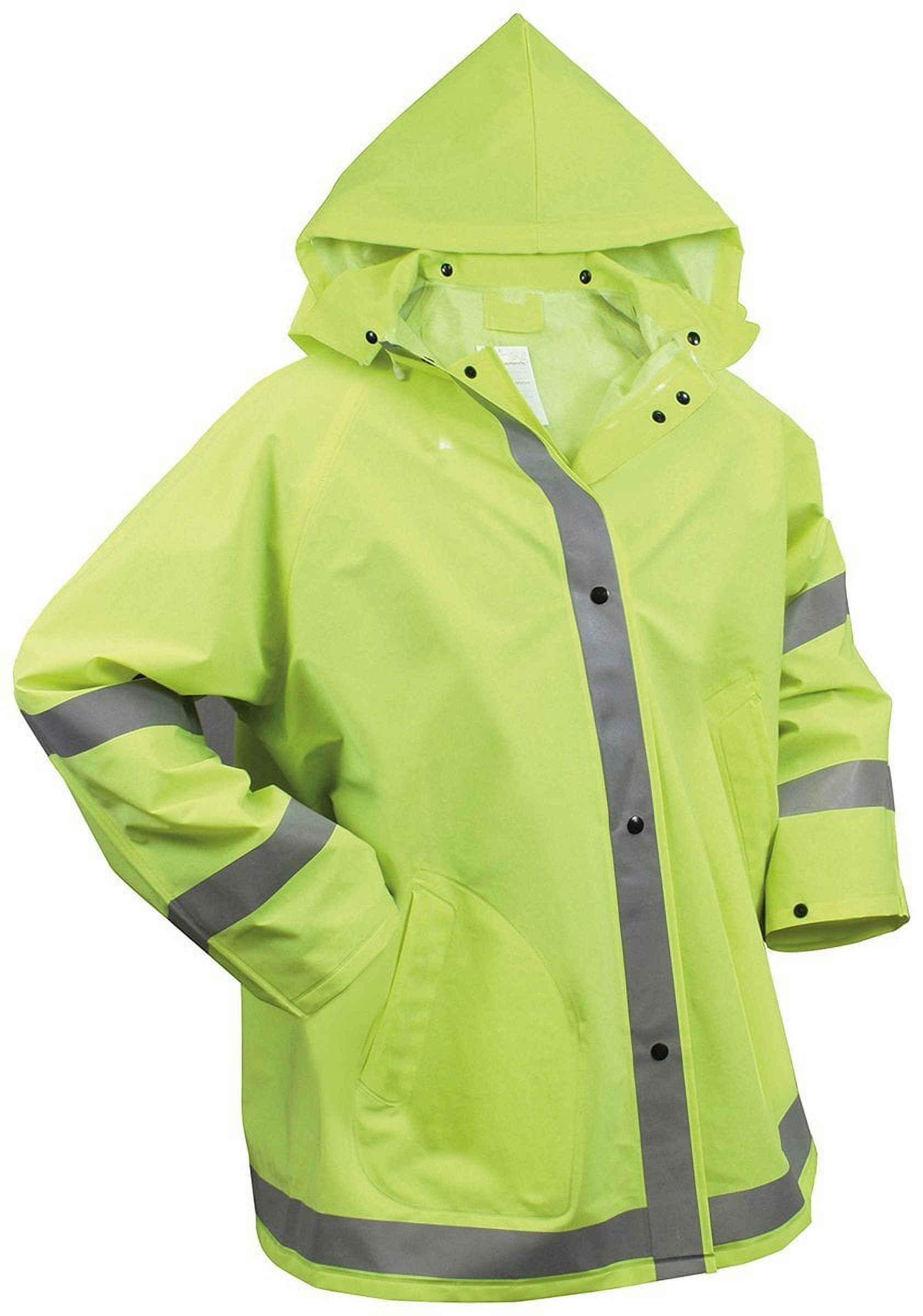 Rothco Safety Reflective Rain Jacket Safety Green, X-Large