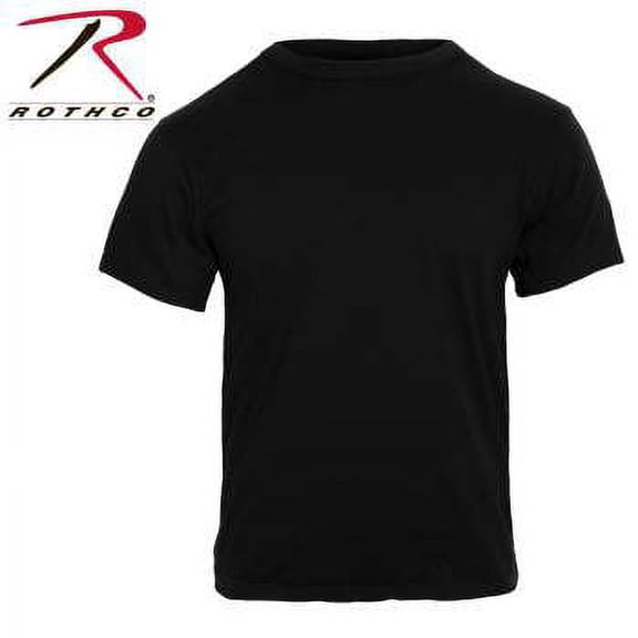 Rothco Solid Color 100% Cotton T-Shirt,Black,S