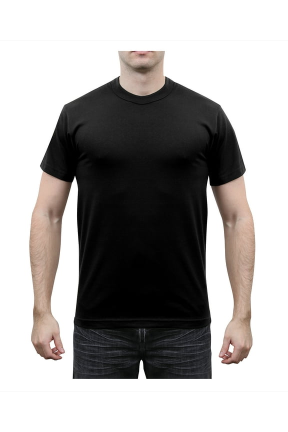 Solid Color T-Shirt with Cotton / Polyester Blend,Black