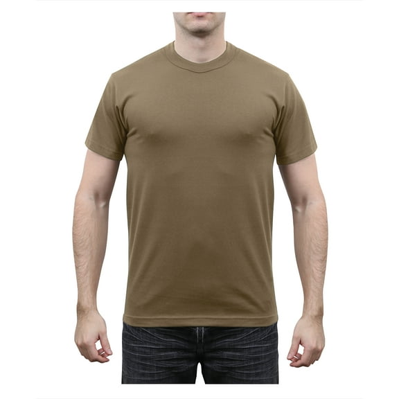 Rothco Solid Color T-Shirt with Cotton / Polyester Blend,Brown