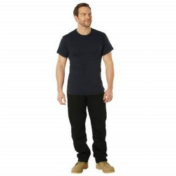 Rothco Solid Color T-Shirt with Cotton / Polyester Blend,Navy Blue