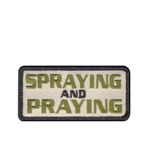 Rothco Spraying and Praying 1 7/16" x 3" Embroidered Patch with Hook Backing