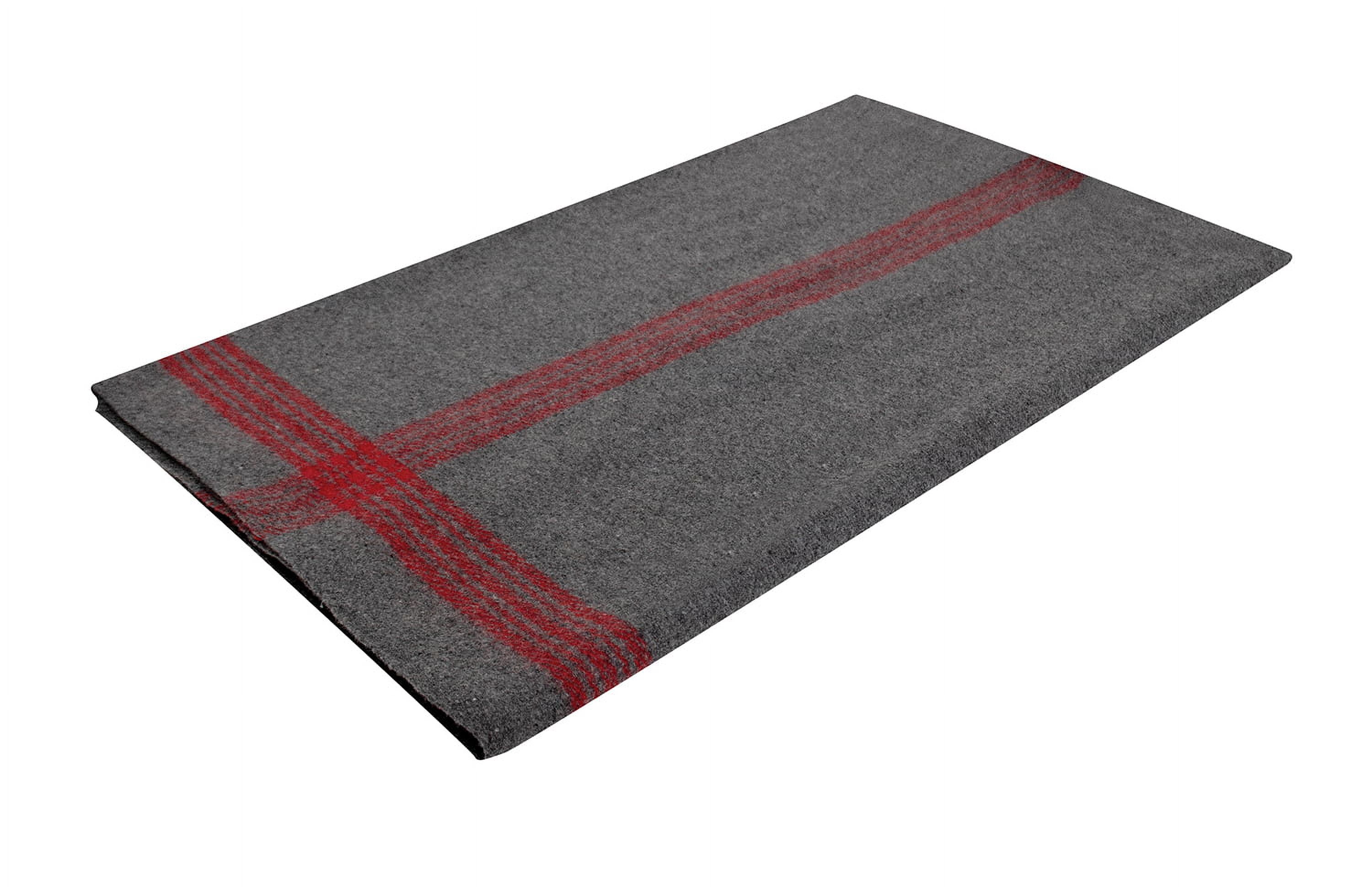 Rothco Striped Outdoor Wool Blend Blanket - Heavyweight Warm Camping & Emergency Blanket