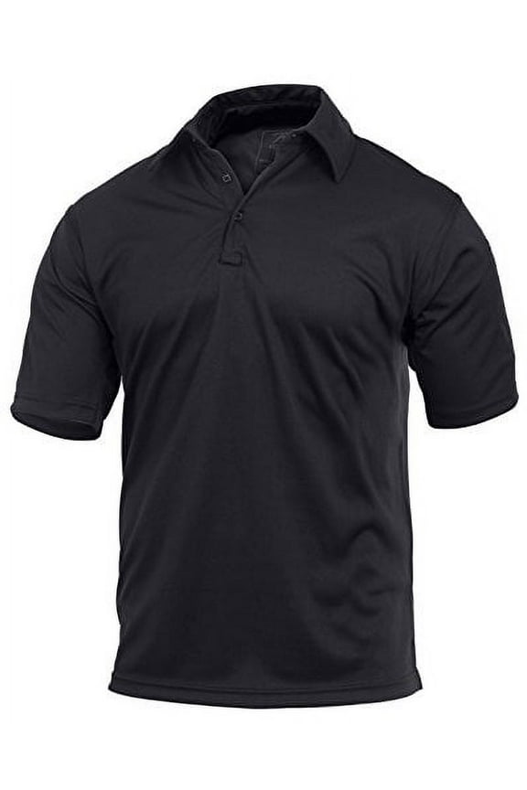 15449 Tactical Performance Polo Short Sleeve Shirt, Black - Small