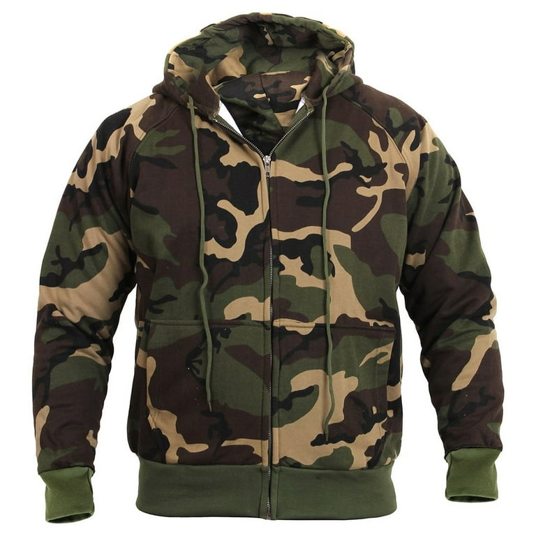 Rothco Thermal Lined Hooded Sweatshirt,Woodland Camo,Medium - Walmart.com